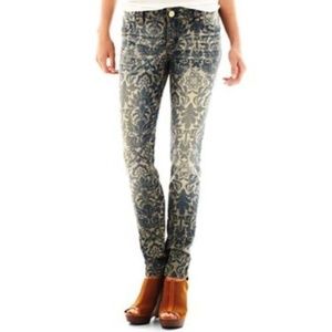 Print Skinny Jeans By Sacred Virtue Size 5 New